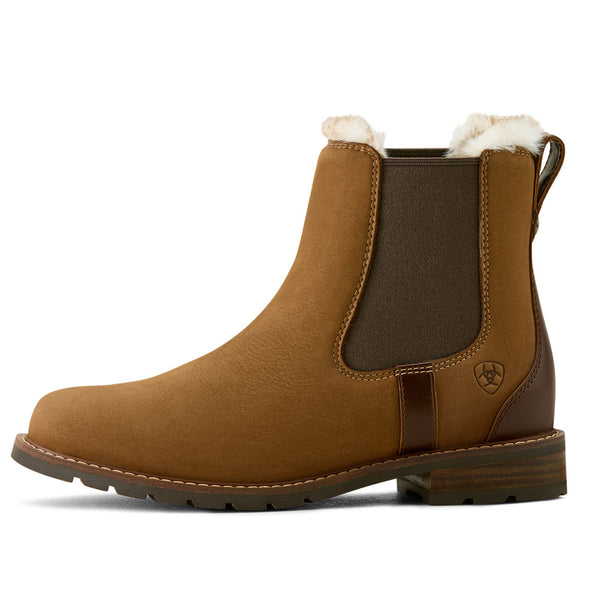 10063876 Ariat Women's Wexford Sherpa Waterproof Chelsea Boot - Amber Brown