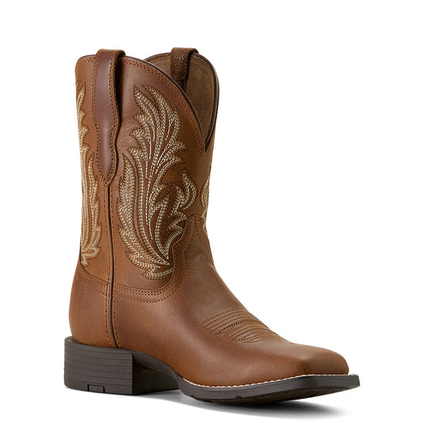10064074 Ariat Women's Round Up Filly Wide Square Toe Western Boot - Sorrel Crunch