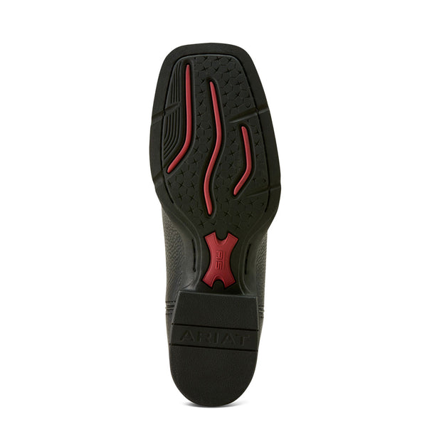 10064075 Ariat Women's Round Up Filly Wide Square Toe Western Boot - Black Deertan