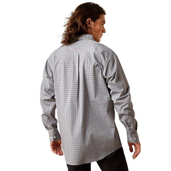 10065776 Ariat Men's Wrinkle Free Anderson Fitted Long Sleeve Shirt - Grey