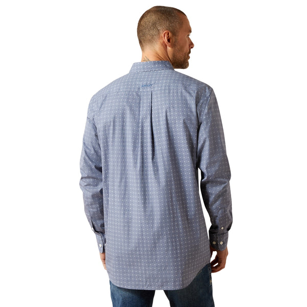10065803 Ariat Men's Wrinkle Free Blane Fitted Long Sleeve Shirt - Grey