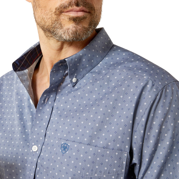 10065803 Ariat Men's Wrinkle Free Blane Fitted Long Sleeve Shirt - Grey