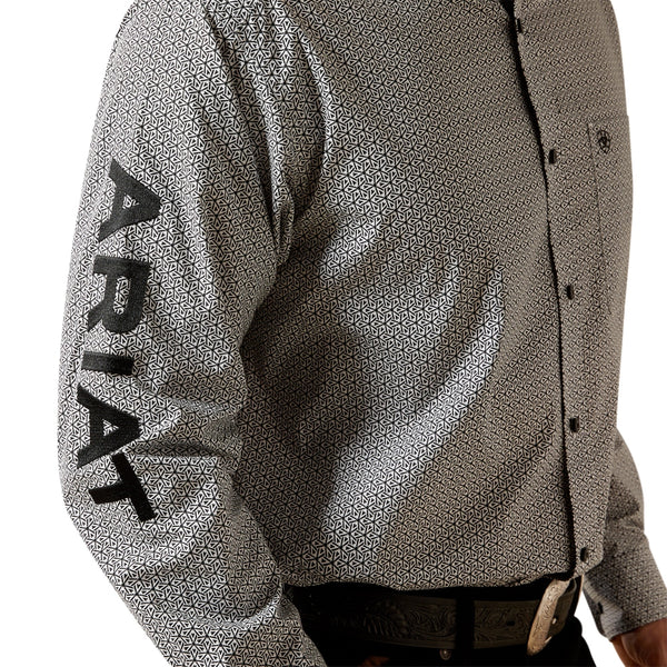 10065815 Ariat Men's Team Pablo Classic Fit Long Sleeve Button Down Shirt - White & Black