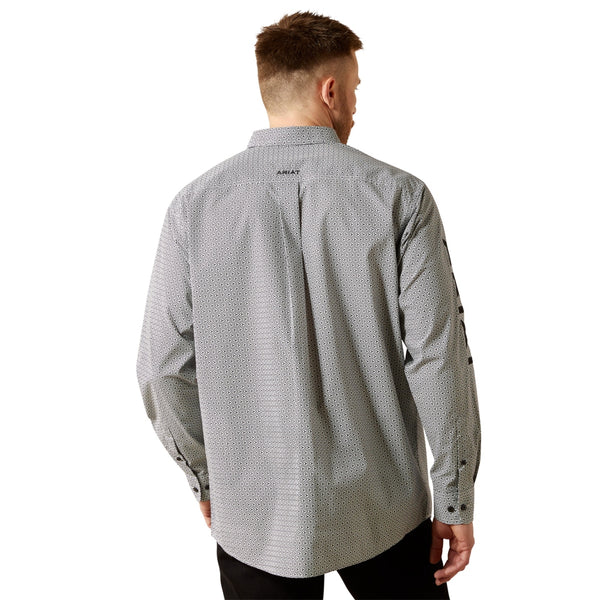 10065815 Ariat Men's Team Pablo Classic Fit Long Sleeve Button Down Shirt - White & Black