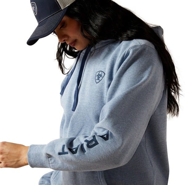 10065828 Ariat Women's Logo 2.0 Hoodie - Vintage Indigo Heather