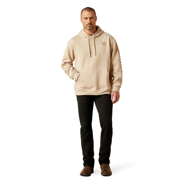 10065838 Ariat Men's Logo Hoodie - Oatmeal Heather