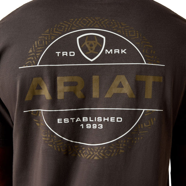 10070343 Ariat Men's Southwest Wooden Reticle Classic Fit Short Sleeve T-Shirt - Vintage Black