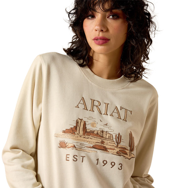 10071166 Ariat Women's Essential Crew Long Sleeve Sweatshirt - Summer Sand