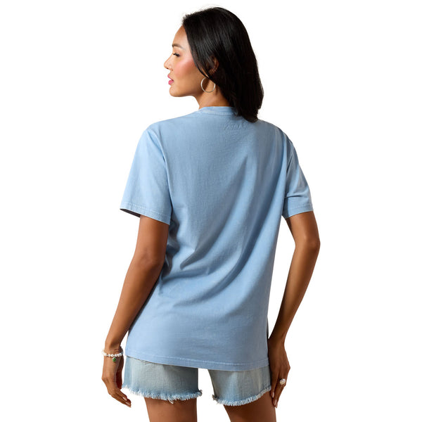 10071178 Ariat Women's No Longer Afraid Short Sleeve T-Shirt - Ashleigh Blue Mineral Wash