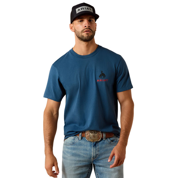 10071192 Ariat Men's Flag Bronco Classic Fit Short Sleeve T-Shirt - Key Largo