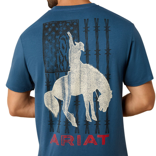 10071192 Ariat Men's Flag Bronco Classic Fit Short Sleeve T-Shirt - Key Largo