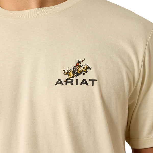 10071199 Ariat Men's Ride Em Cowboy Classic Fit Short Sleeve T-Shirt - Natural