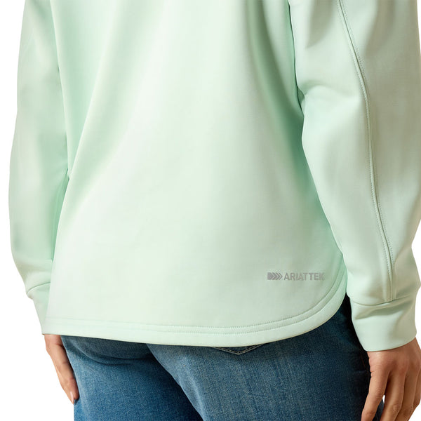 10071259 Ariat Women's Breeze Logo 1/2 Zip Sweatshirt - Dusty Aqua