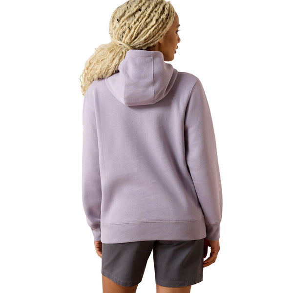 10071332 Ariat Women's Rebar Lightweight Logo 1/2 Zip Hoodie - Purple Ash/Thistle