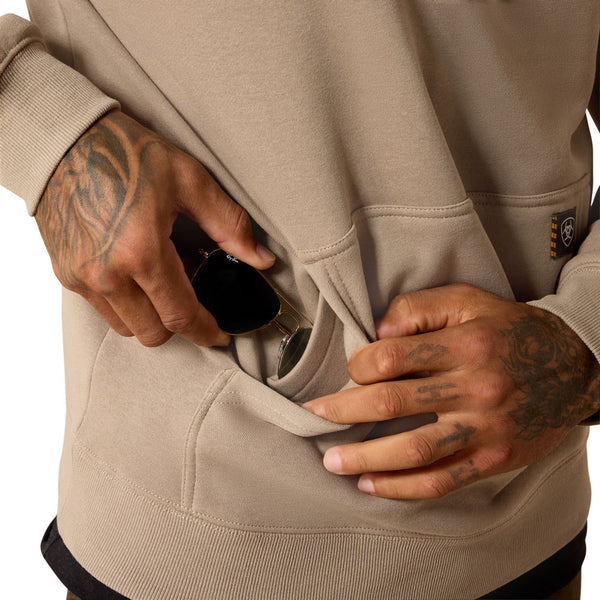 10071337 Ariat Men's Rebar Lightweight Workhog Hoodie - Greige