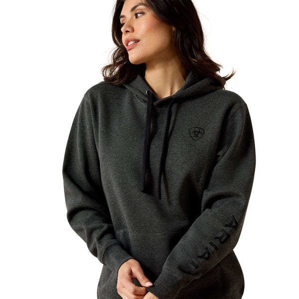 10071460 Ariat Women's Logo 2.0 Hoodie - Charcoal Heather