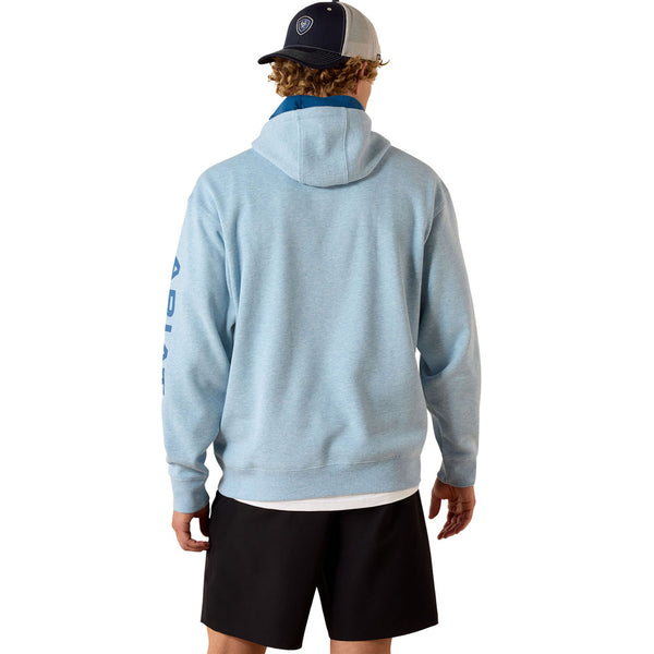 10071480 Ariat Men's Logo Hoodie - Baby Blue Heather