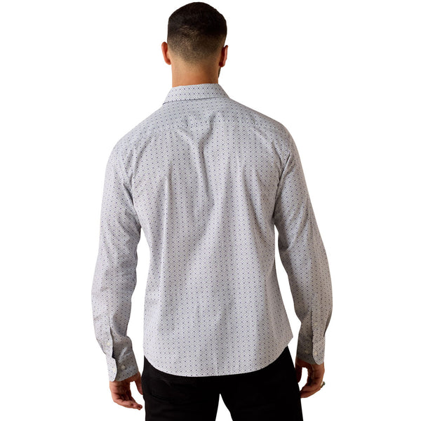 10072728 Ariat Men's Mercer Modern Fit Long Sleeve Buttondown Shirt - Night Shadow Geo Cube Print