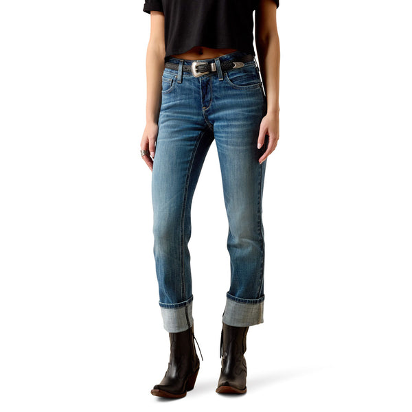 10072962 Ariat Women's Perfect Rise Silvie Straight Leg Crop Jeans - Glenwood