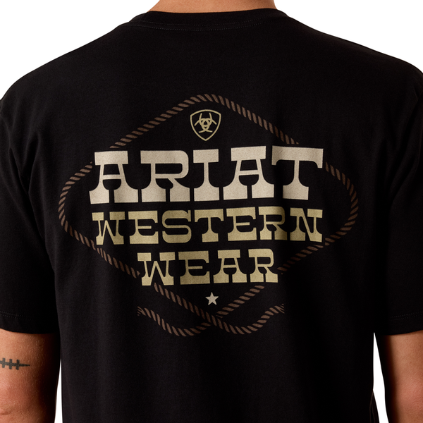10073418 Ariat Men's Country and Western Lockup Classic Fit T-Shirt - Black