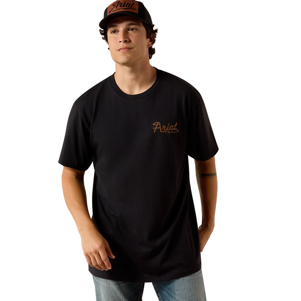 10073419 Ariat Men's Cowmooflage Classic Fit T-Shirt - Black