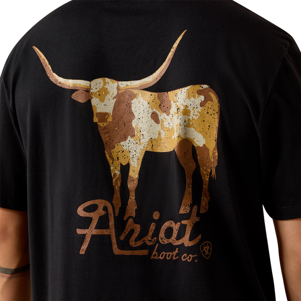 10073419 Ariat Men's Cowmooflage Classic Fit T-Shirt - Black