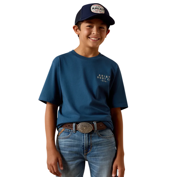 10073456 Ariat Boys' Drop Down Eagle Short Sleeve T-Shirt - Key Largo