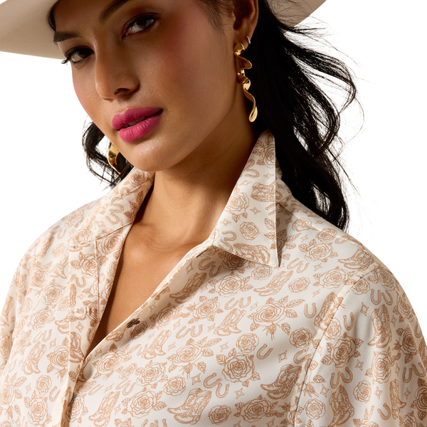 10073655 Ariat Women's Homestyle Long Sleeve Shirt - Boots & Roses
