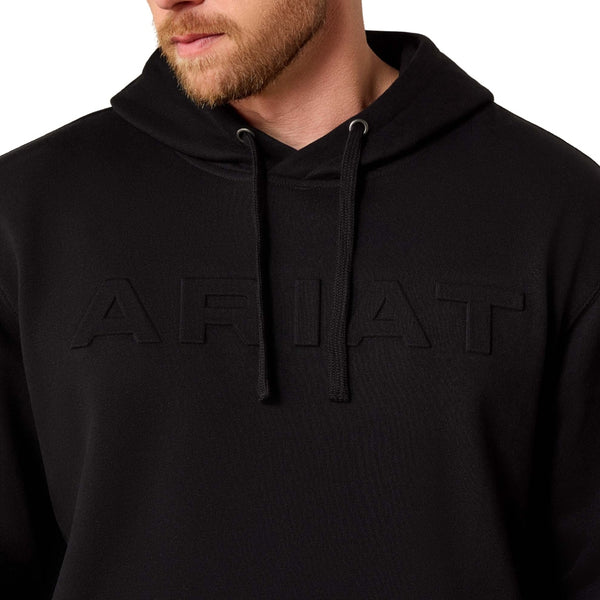 10073716 Ariat Men's Embossed Logo Hoodie - Black