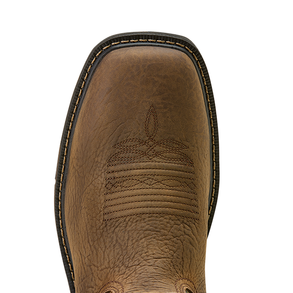 10074211 Ariat Men's Groundbreaker Antler Waterproof Wide Square Toe Work Boot - Bruin Brown