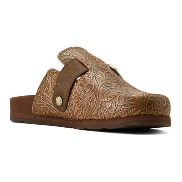 10074266 Ariat Women's Country Mule - Brown Floral Embossed