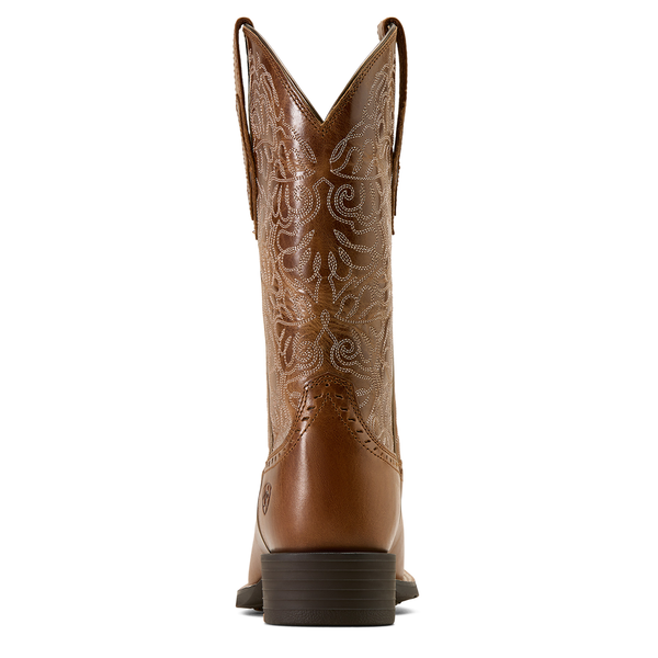 10074322 Ariat Women's Round Up Remuda Wide Square Toe Western Boot - Aged Tan