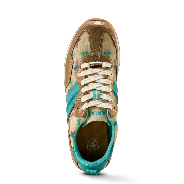 10074395 Ariat Women's Ranch Runner Shoe - Turquoise Blanket Print