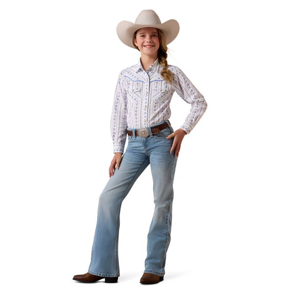 10074780 Ariat Girls' Sherry Boot Cut Jeans - Porto