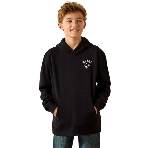 10074909 Ariat Boys' Stitched Skull Hoodie - Black