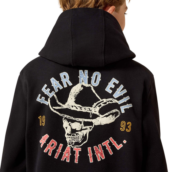 10074909 Ariat Boys' Stitched Skull Hoodie - Black