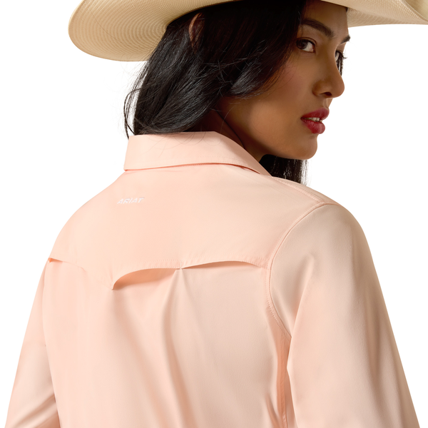 10075359 Ariat Women's VentTEK Long Sleeve Western Shirt - Peach