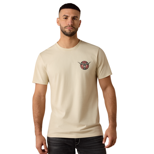 10079269 Ariat Men's Steer Freedom Short Sleeve T-Shirt - Natural