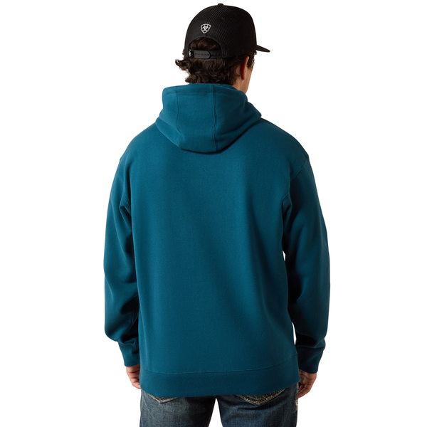 10079368 Ariat Men's Mesa Motif Hoodie - Legion Blue
