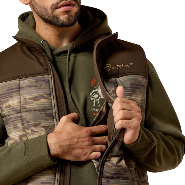 10079405 Ariat Men's Crius Insulated Concealed Carry Vest - Wren Camo Serape