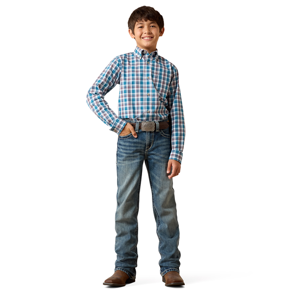10079866 Ariat Boys' B4 Relaxed Jonathan Boot Cut Jeans - Durango