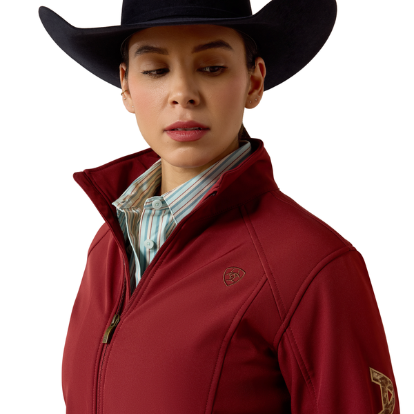 10079873 Ariat Women's Logo Softshell Jacket - Syrah