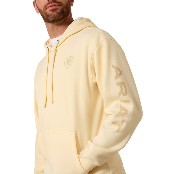 10081901 Ariat Men's Logo Hoodie - Vanilla Custard