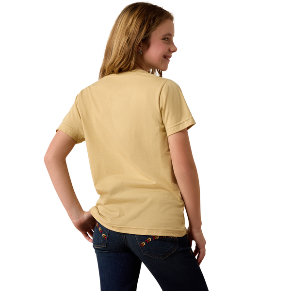 10082174 Ariat Girls' Wild Heart Short Sleeve T-Shirt - Latte