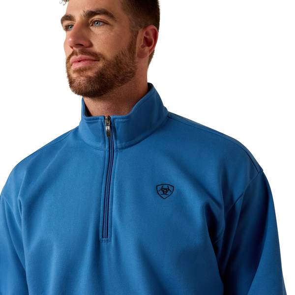 10085387 Ariat Men's Long Sleeve 1/4 Zip Sweatshirt - Federal Blue