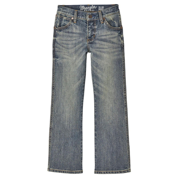 112344607 Wrangler Boys' Retro Slim Bootcut Jeans 77BWZ- Greeley