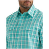 112346250 Wrangler Men's Wrinkle Resist Short Sleeve Classic Fit Shirt - Racing Turquoise