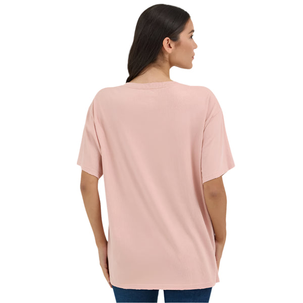 112361044 Wrangler Women's Lainey Wilson Short Sleeve Oversize Graphic T-Shirt - Misty Rose