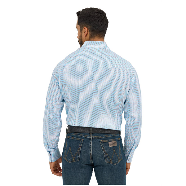 112365390 Wrangler 20X Men's Competition Advanced Comfort Classic Fit Long Sleeve Shirt - Turquoise