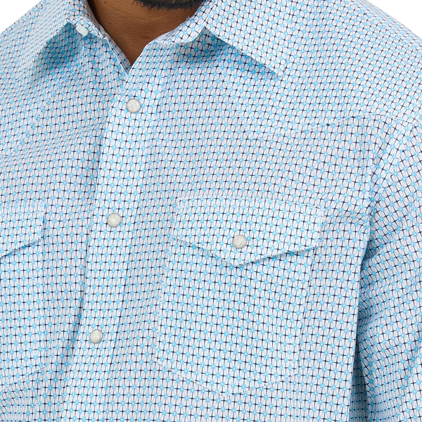 112365390 Wrangler 20X Men's Competition Advanced Comfort Classic Fit Long Sleeve Shirt - Turquoise